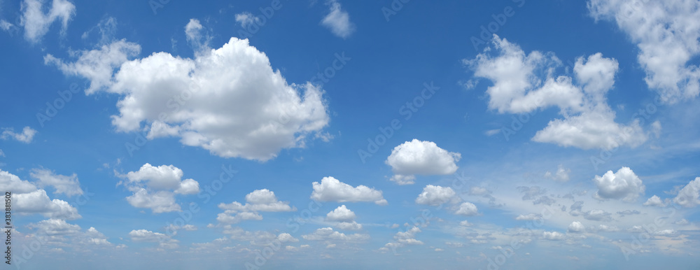 Wall mural panorama of blue sky with white clouds .