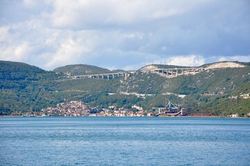Fototapeta premium Bakar - seaside touristic town near Rijeka in Croatia. Panoramic view of Bakar city in Croatia.