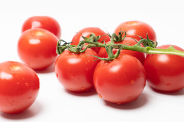 Close up small and tasty tomato shots