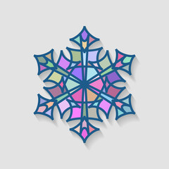 Snowflake is a mosaic icon made up of fragments of elements that have randomized color shades. Vector combination for abstract images.