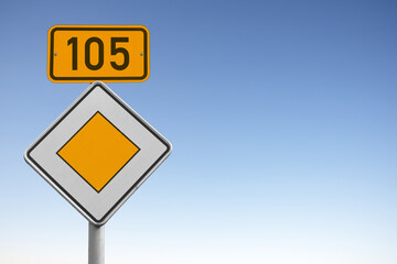 Bundesstraße 105, B 105, Verkehrsschild