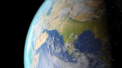 india seen from space