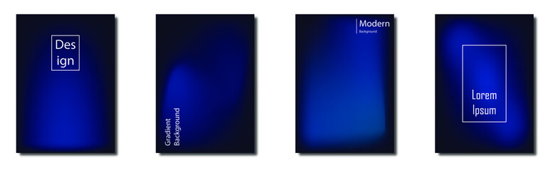 Blurred backgrounds set with modern abstract blurred color gradients. Templates collection for brochures, posters, banners, flyers and cards. Vector illustration.