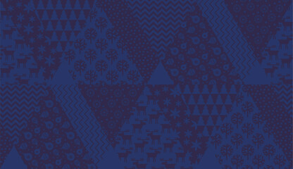 Deep blue xmas background seamless pattern
