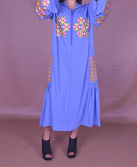 Moroccan woman wearing traditional jilbab. Dress the Maghreb