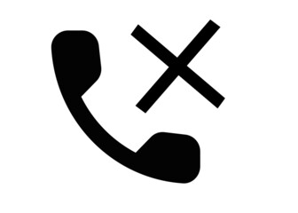 No phone sign.black sign on white background. for apps and website