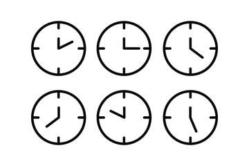 Set vector of clock icons. Eps 10 vector illustration.