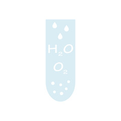Water flask icon. H2O vector illustration. Science concept. Water drops in glass flask.