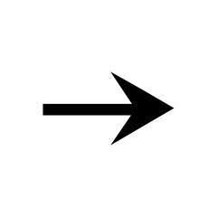 Black arrow icon. Vector illustration isolated on white.