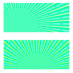 Wow, Set of artwork sunbeam with stars, rays burst green abstract background vector illustration art graphic design pattern seamless season festival celebration 