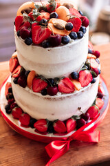 cake with berries