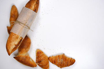 bread croissant background negative space