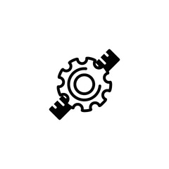 MECHANICAL RULER LOGO DESIGN ICON VECTOR OF BLACK COLOUR IN THE WHITE BACKGROUND