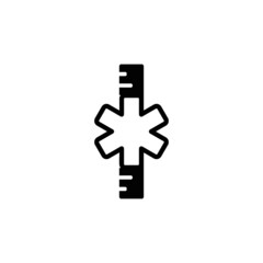 MEDIC RULER LOGO DESIGN ICON VECTOR OF BLACK COLOUR IN THE WHITE BACKGROUND