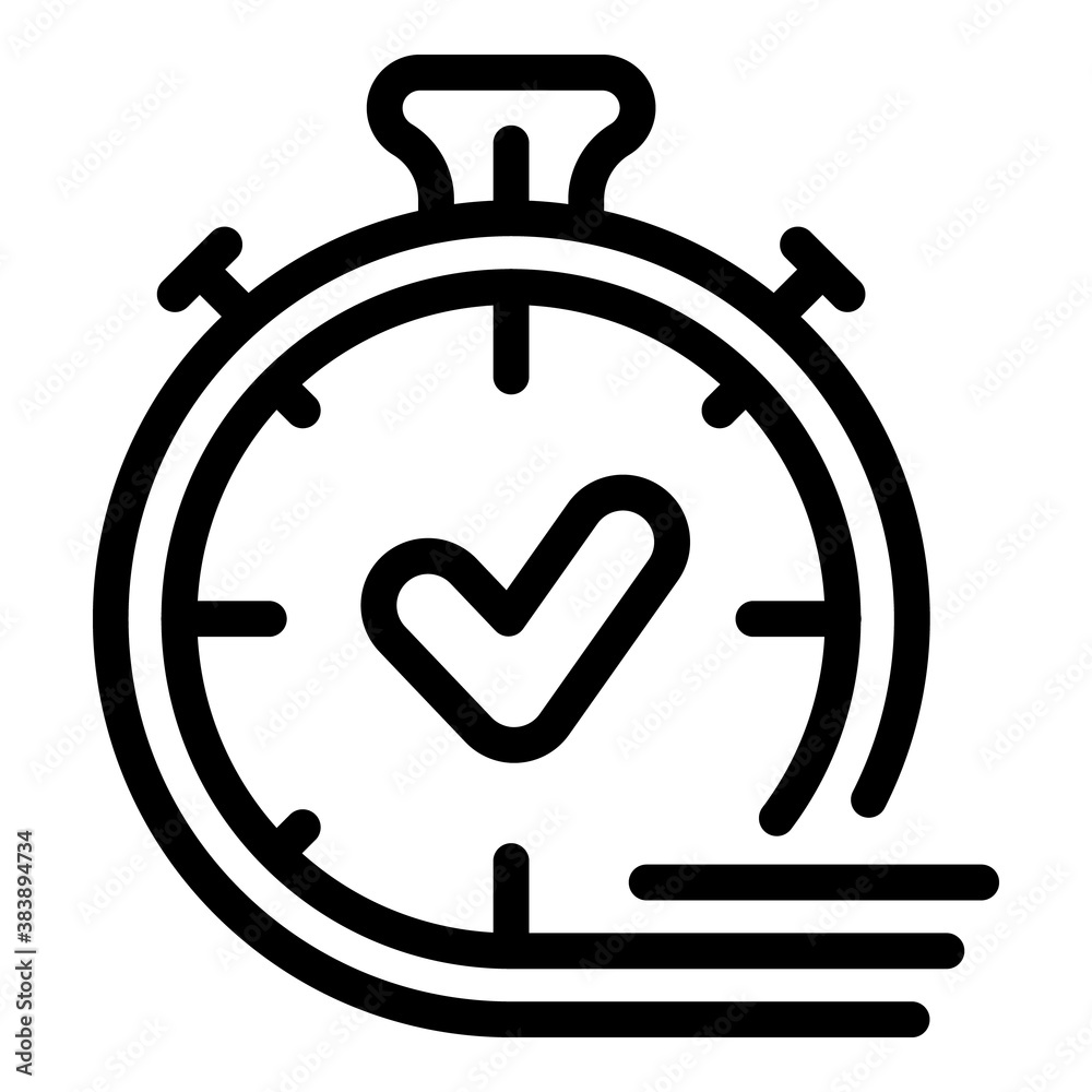 Poster approved timer icon. outline approved timer vector icon for web design isolated on white background