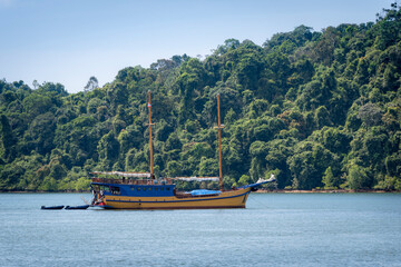 Fototapeta na wymiar Fishing ship near the coast of the Andaman sea in Thailand