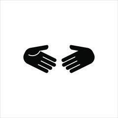 Handshake icon - Two hands together. Heart symbol vector illustration. editable icon
