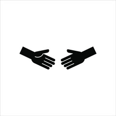Handshake icon - Two hands together. Heart symbol vector illustration. editable icon