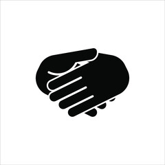 Handshake icon - Two hands together. Heart symbol vector illustration. editable icon