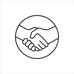 Handshake icon - Two hands together. Heart symbol vector illustration. editable icon