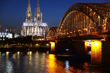 Fototapeta premium Cologne Cathedral night view