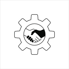 Handshake icon - Two hands together. Heart symbol vector illustration. editable icon