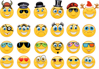 Vector style smile face icons