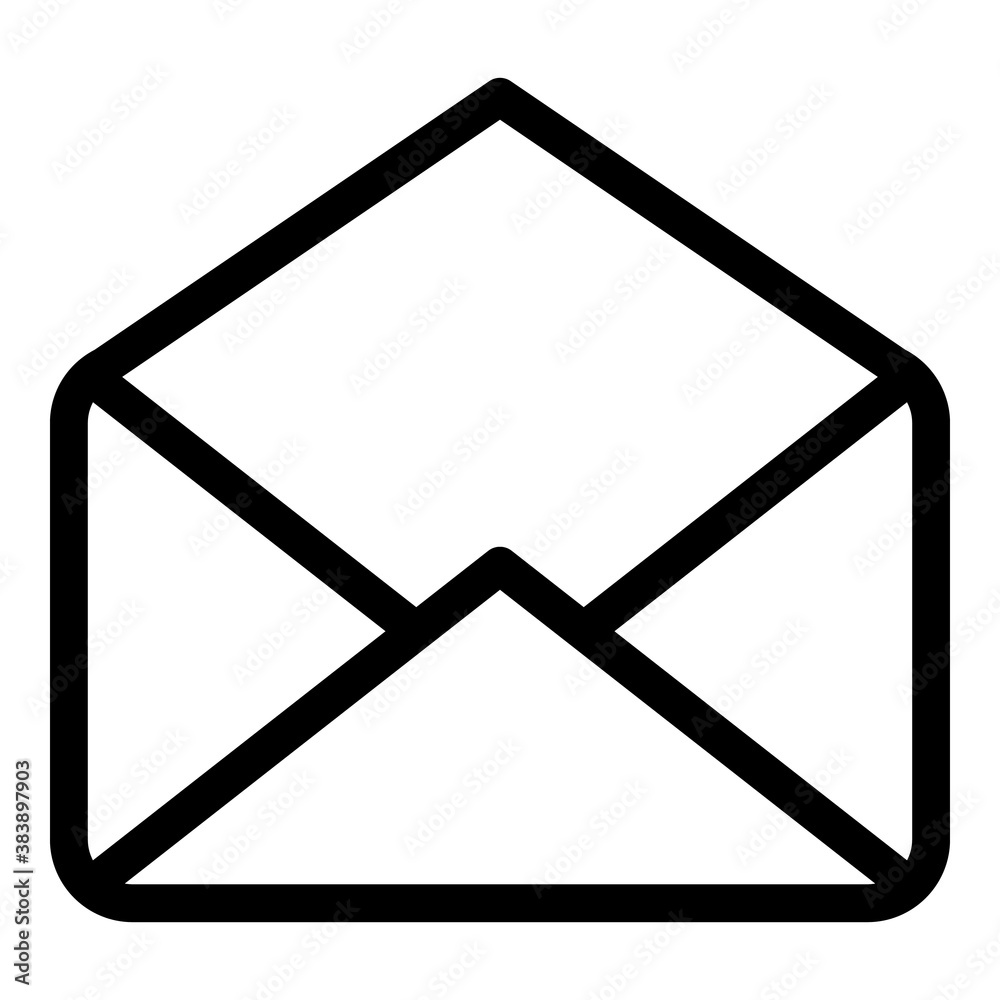 Poster open envelope icon. outline open envelope vector icon for web design isolated on white background
