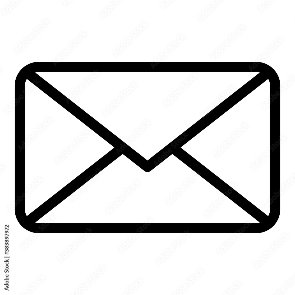 Poster template envelope icon. outline template envelope vector icon for web design isolated on white backg
