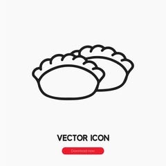 dumpling icon vector sign symbol