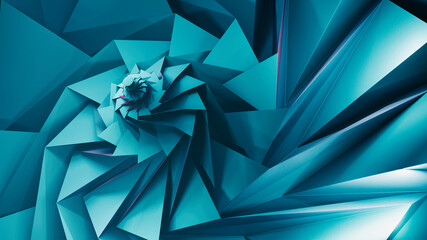 Circle tessellation origami. 3D illustration