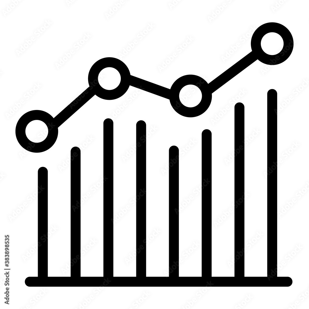 Poster graph chart comparison icon. outline graph chart comparison vector icon for web design isolated on w
