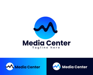 Logo media, design logo media center, icon template