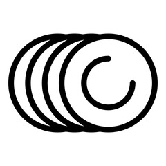 Plate shelf icon. Outline plate shelf vector icon for web design isolated on white background