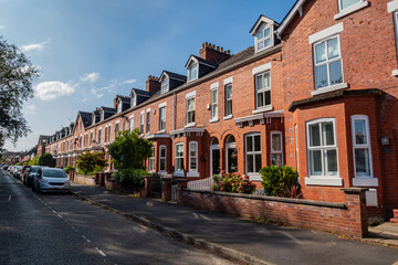 Fototapeta na wymiar Terraced houses in Manchester, United Kingdom