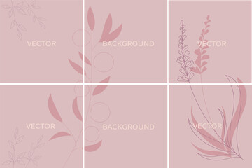 Set of vector abstract backgrounds with copy space for text.Suitable for social media posts, mobile apps, banners design and web/internet. Doodle style. Instagram square flyer.