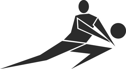 Volleyball player with a ball. Sportsman isolated on white background. Vector illustration.