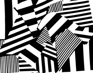 Fototapeta premium Vector striped pattern. Grunge black-white background.