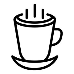 Ceramic mug icon. Outline ceramic mug vector icon for web design isolated on white background