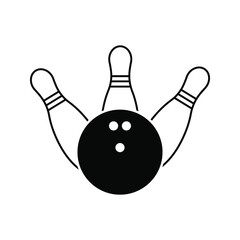 bowling - pin bowling icon vector design template, on white backround