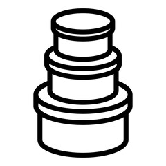 Round box icon. Outline round box vector icon for web design isolated on white background