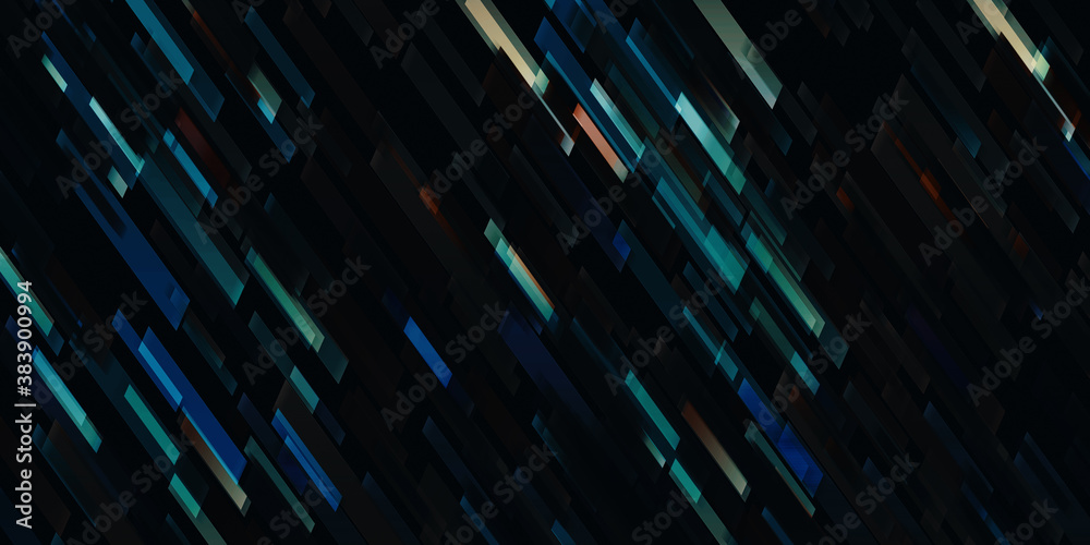 Fototapete 3d illustration barely dark blue yellow red light abstract technology background for computer graphics internet websites and business