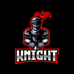 Knight warrior e-sport gaming logo emblem