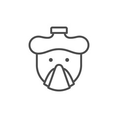 Cold or flu line outline icon