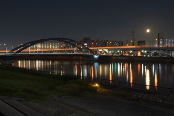 隅田川夜景　水神大橋の夜