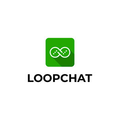 Obraz premium chat logo design modern simple vector with loop concept