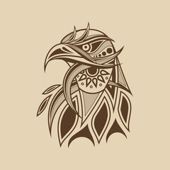 Line art eagle head vector artwork for poster print, t-shirt print, postcard design