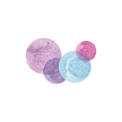 Cute hand drawn watercolor abstract circle shape. Illustration for web design, poster, greeting card, logp. Isolated on white background.