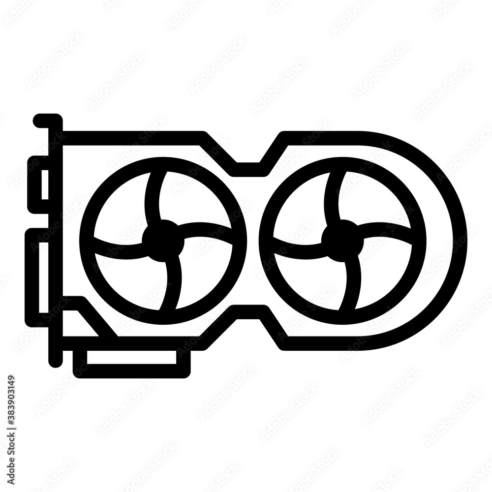Poster card gpu icon. outline card gpu vector icon for web design isolated on white background