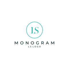 LS logo design simple classy luxury vector with circle and white background